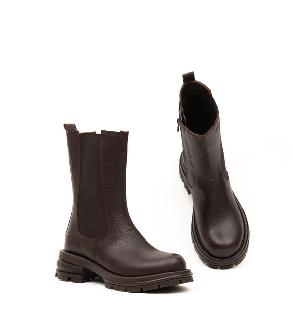 Kadın Chelsea Bot Kalın Kaymaz Taban Hakiki Deri