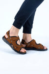 Herren-Sandalen aus Nubukleder, echtes Leder